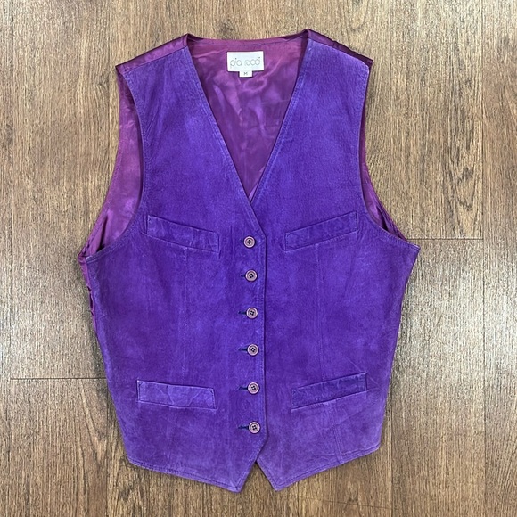 Vintage Jackets & Blazers - Vibrant Purple Suede Vest